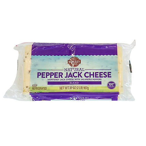 Wellsley Farms Sliced Pepper Jack Cheddar Cheese, 32 oz.
