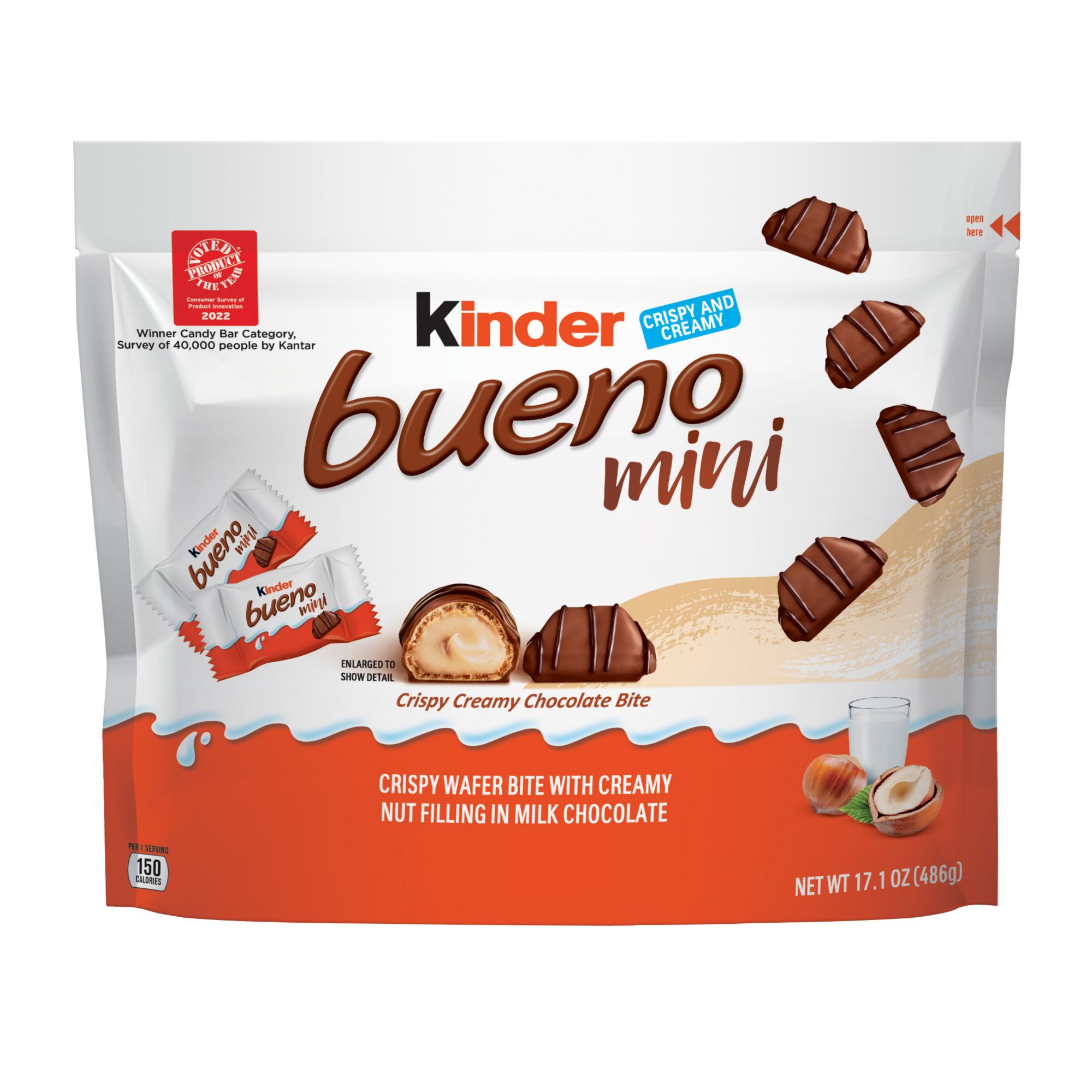 Kinder Bueno Mini Chocolate Bars With Milk Hazelnut Cream - 18 count - 3  PACK