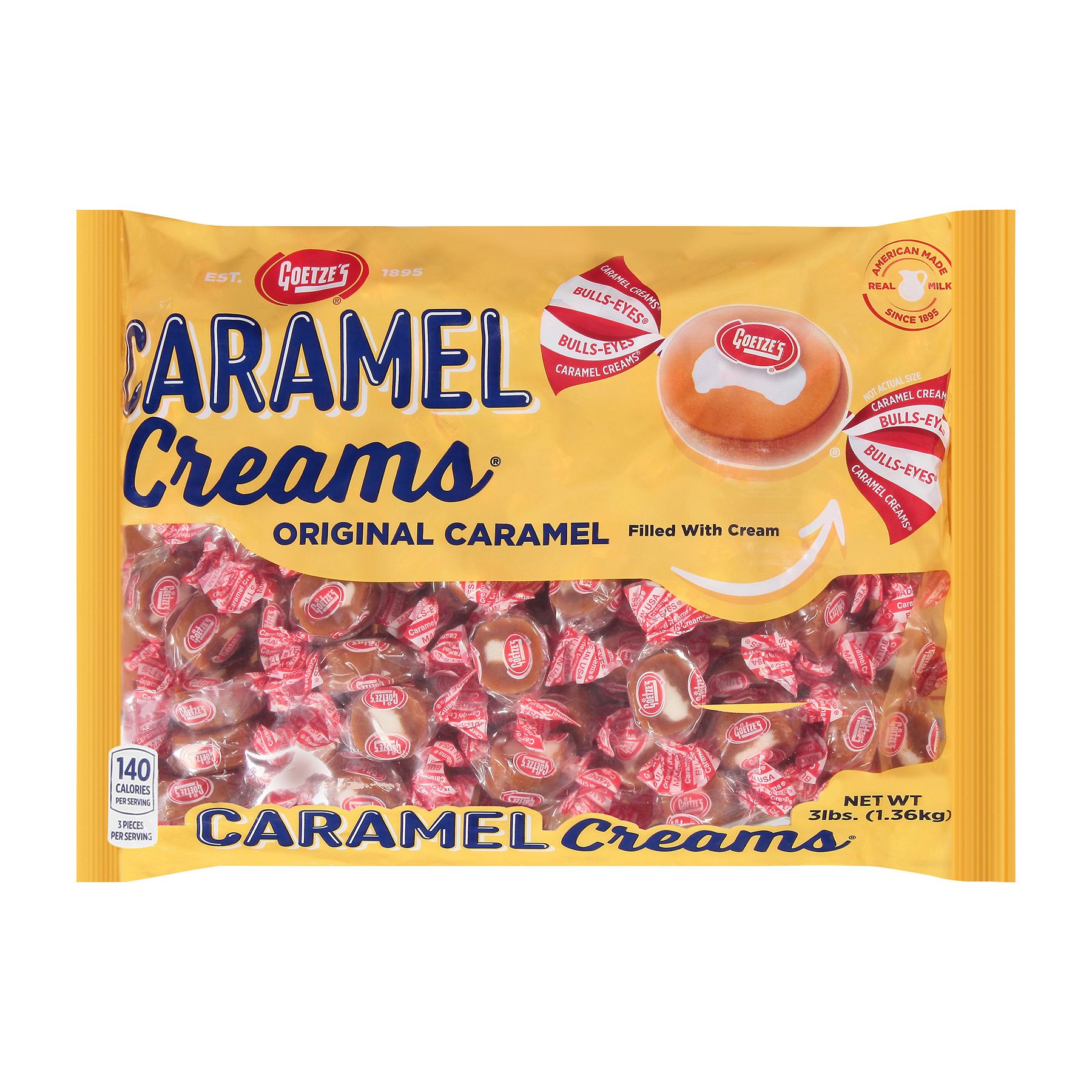  Goetze's Candy Vanilla Caramel Creams - 5 Pound Bag