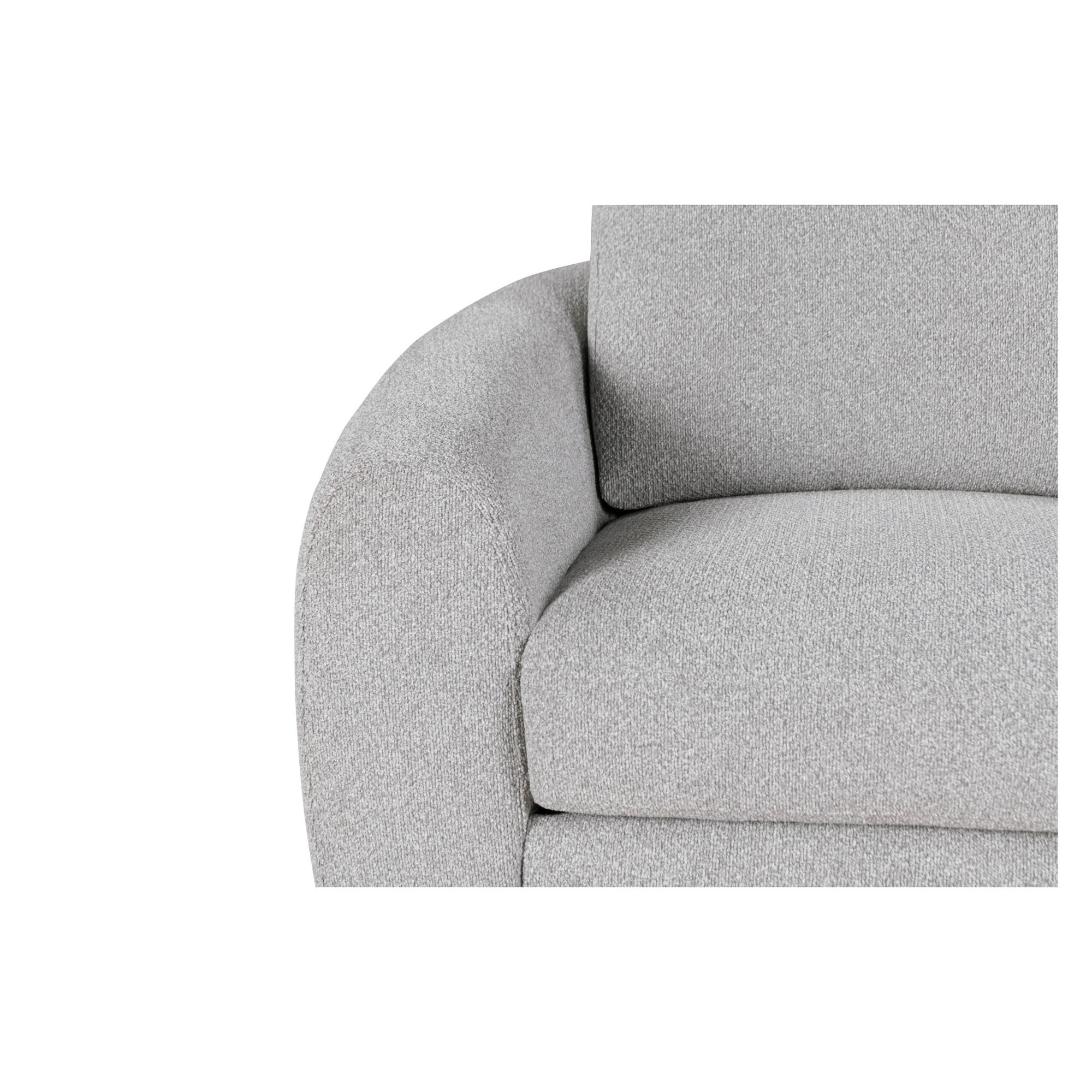 Paige Boucle Fabric Loveseat - Gray