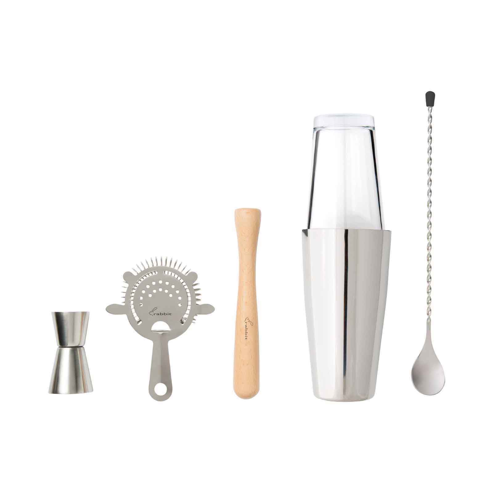 5pc Cocktail Shaker Set with Two Martini Glasses, Set - Foods Co.