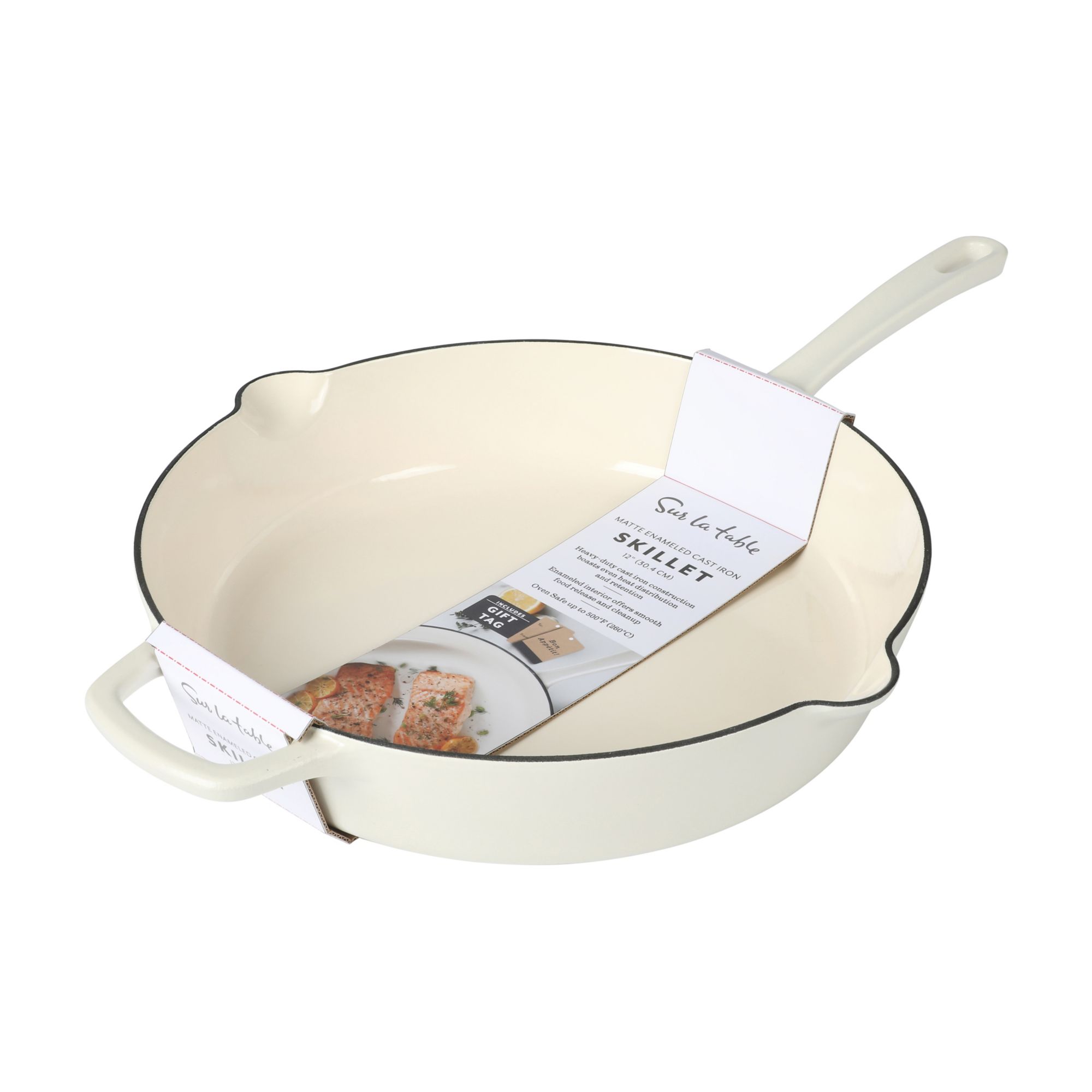 Sur La Table Millau 12 Enamel Cast Iron Skillet - Dove