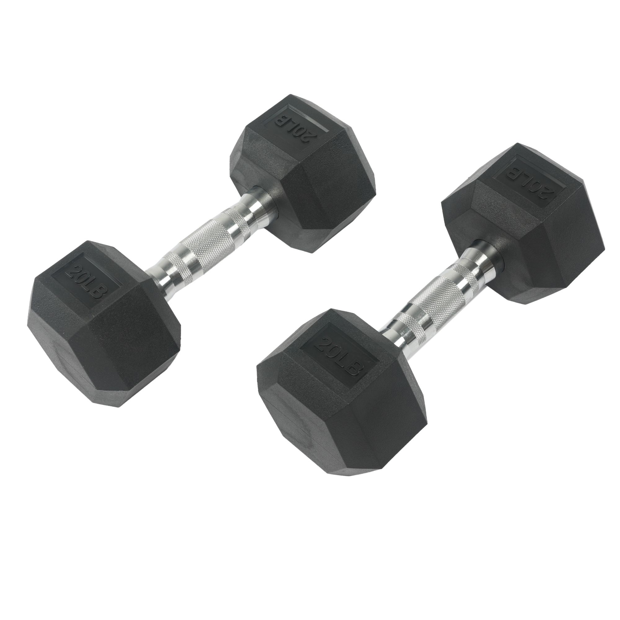 LifeSmart 150 lb. Rubber Hex Dumbbell Set