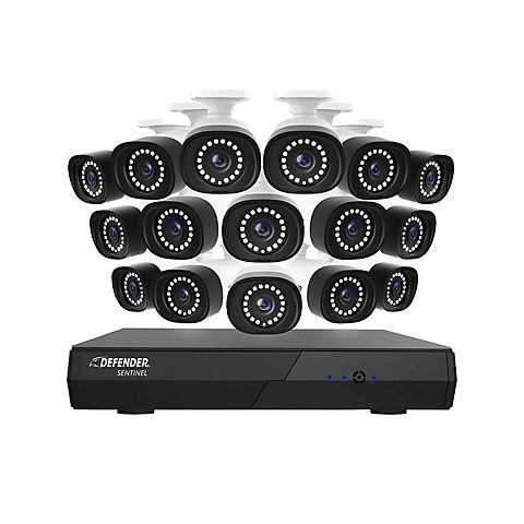 Defender Sentinel 16-Channel 16-Camera 4K Metal Security System with 2TB HDD NVR, Color Night Vision and Human Detection