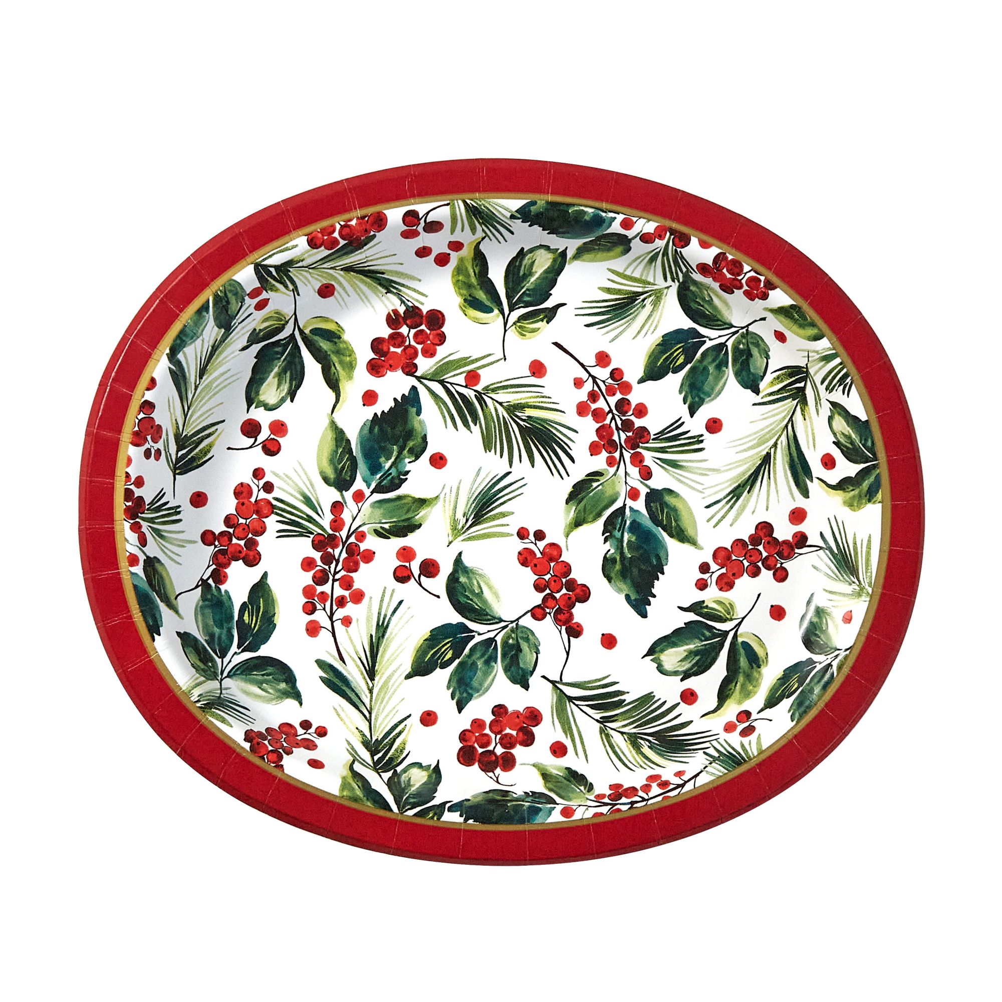 Berkley Jensen Merry Berry Holiday 10" x 12" Oval Platters, 60 ct. BJ
