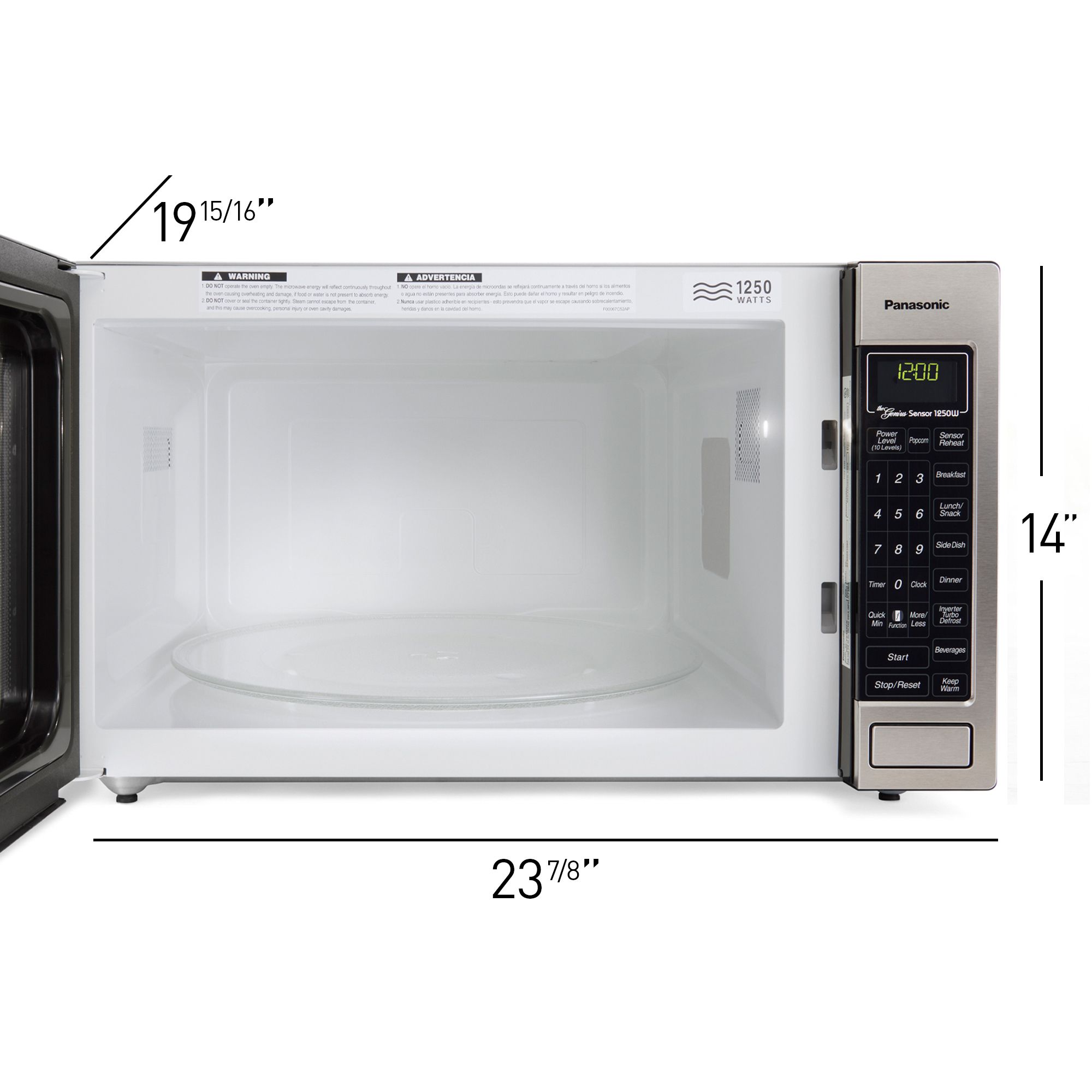 Panasonic NN-T945SF 2.2 cu. ft. 1250W Stainless Steel Countertop Microwave  Oven
