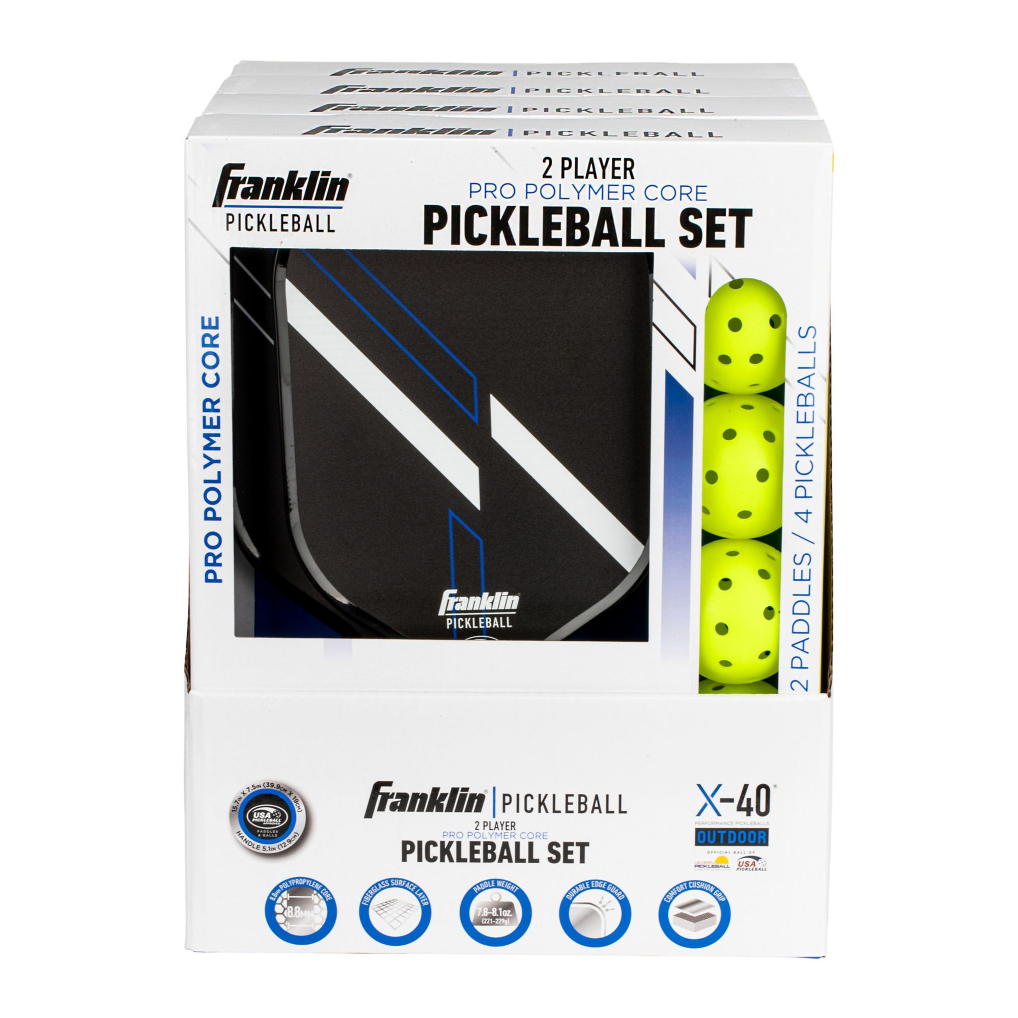 Franklin Sports Oasis 2-Player Pickleball Paddle Set