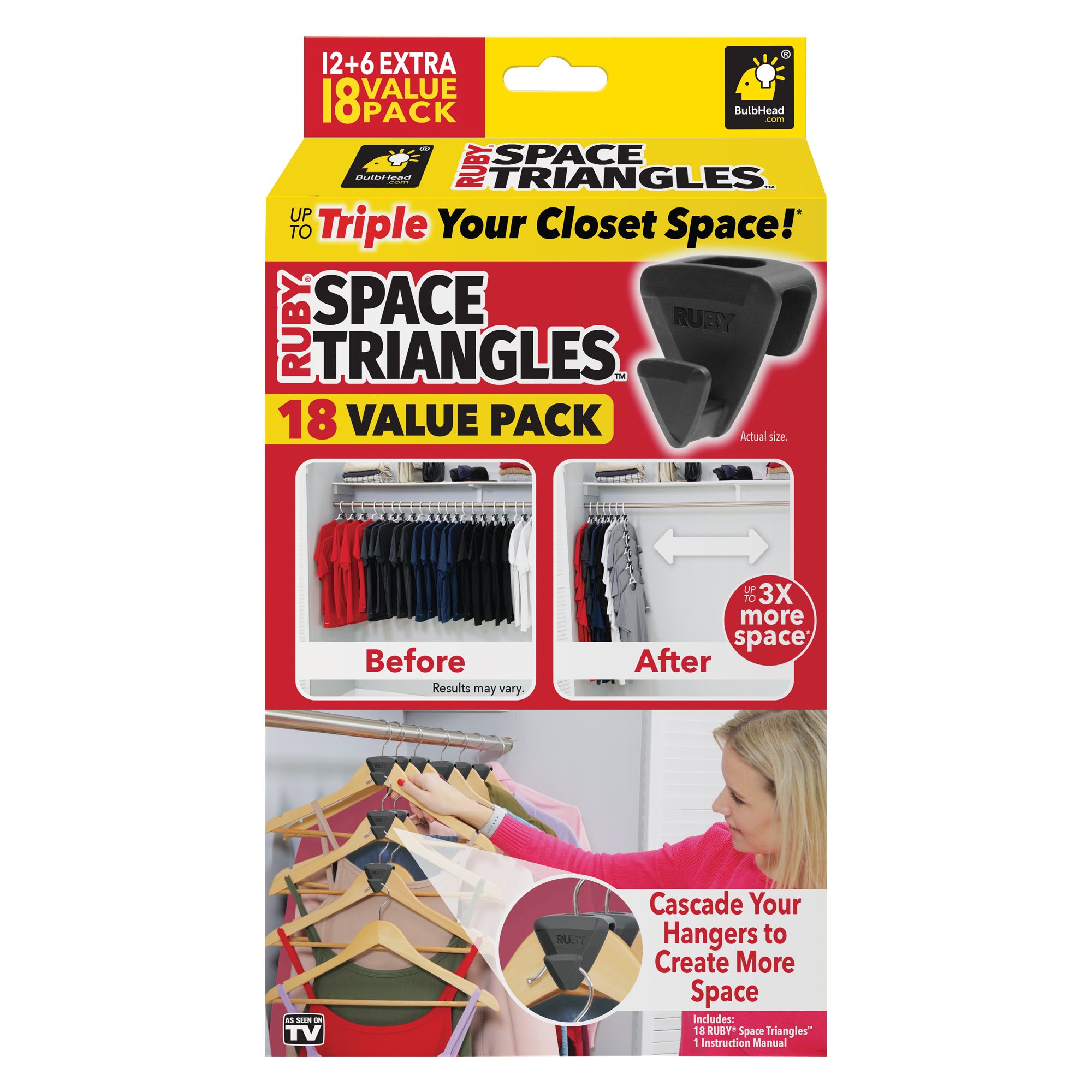 Ruby Space Triangles 18 Pk. Clothes Hangers