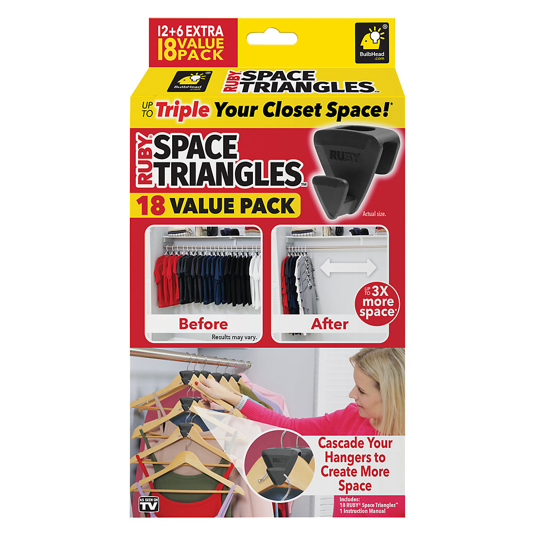 Ruby Space Triangles 18 Pk. Clothes Hangers