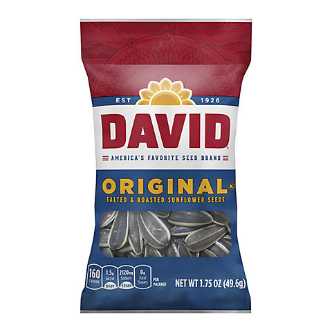 David Original Roasted Salted Sunflower Seeds, 24 pk./1.75 oz.