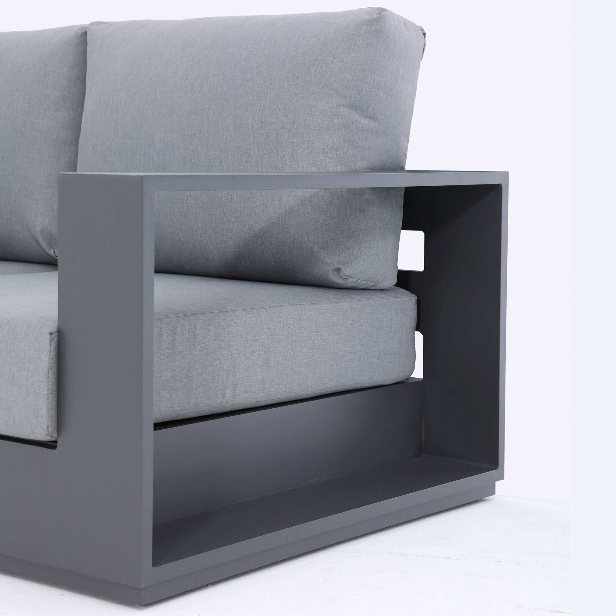 Deko Living Ficarazzi Outdoor Sofa Chair Set and Coffee Table - Gray