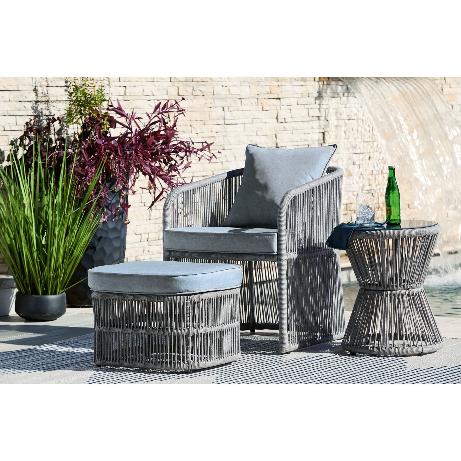 Patio chair and online ottoman