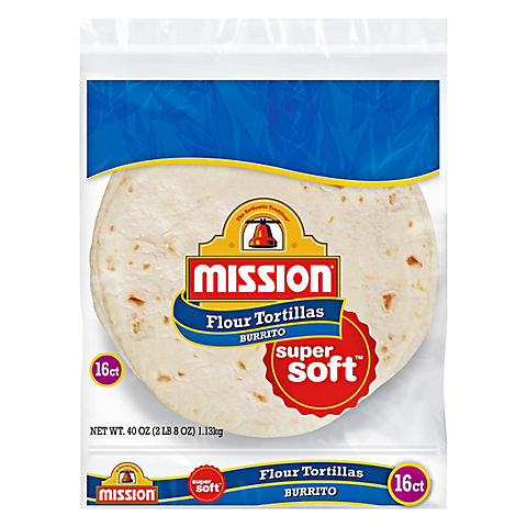 Mission Flour Tortilla, Burrito Size, 16 ct.