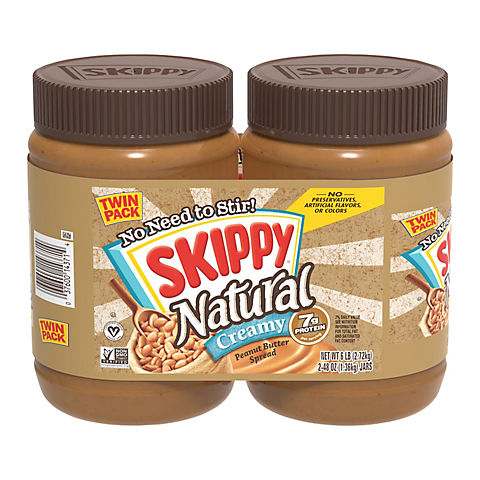Skippy All Natural Peanut Butter, 2 pk./48 oz.