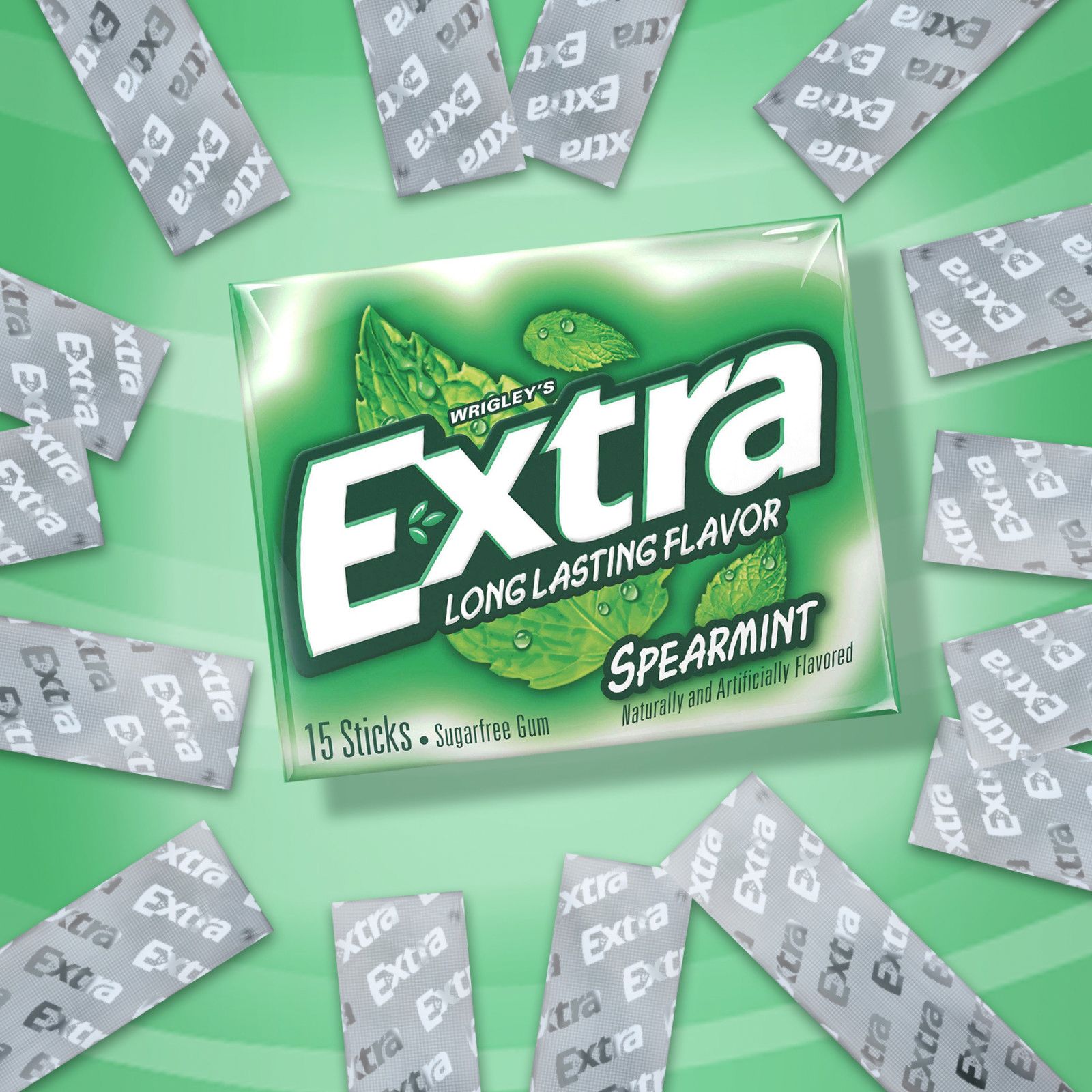 Extra Gum Spearmint Sugar-Free Chewing Gum, 10 pk./15 ct.