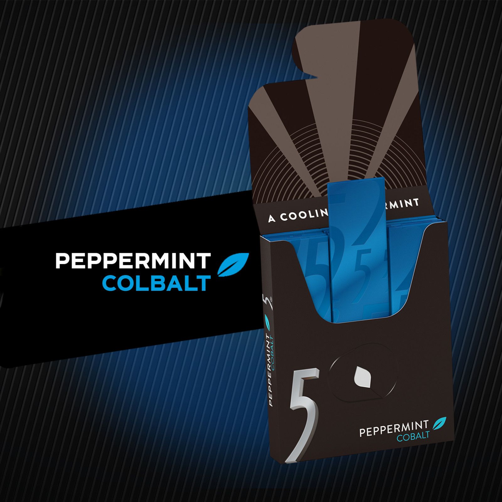 5 Gum Peppermint Cobalt Sugar-Free Chewing Gum, 10 pk./15 ct.