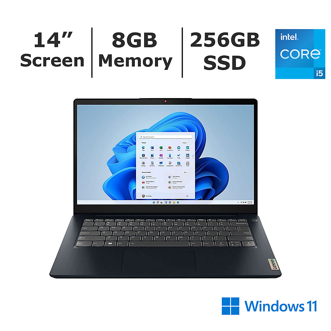 Lenovo IdeaPad Business Laptop, 14" FHD Display, Intel Core i7-1165G7, Windows 11 Pro, 12GB RAM, 512GB SSD, WiFi 6, HDMI, Type-C, Fingerprint Reader