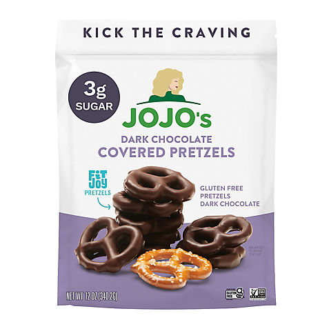 JOJO's Dark Chocolate Covered Gluten-Free Pretzels, 12 oz.