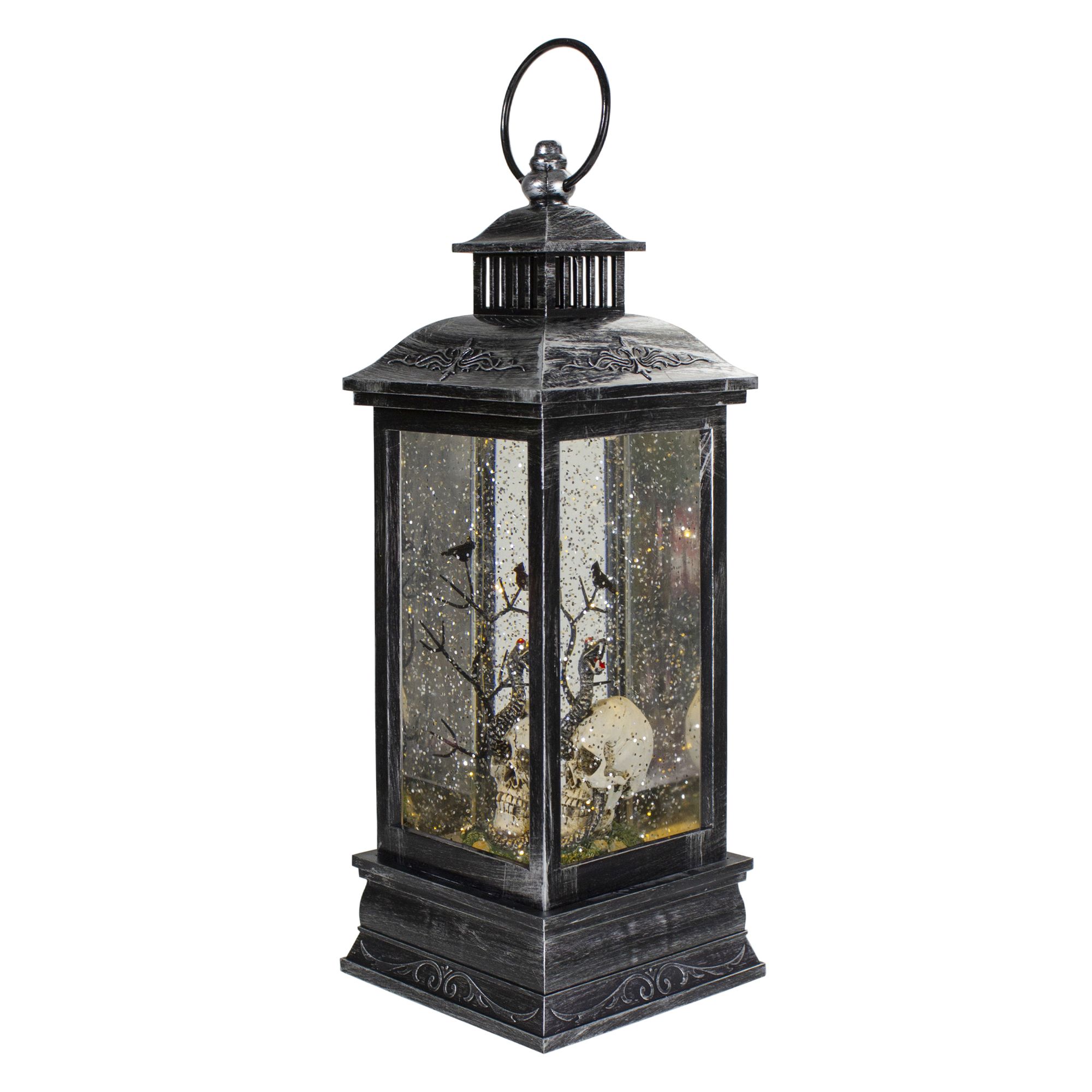 Northlight 12 Black LED Lighted Battery Operated Lantern Warm