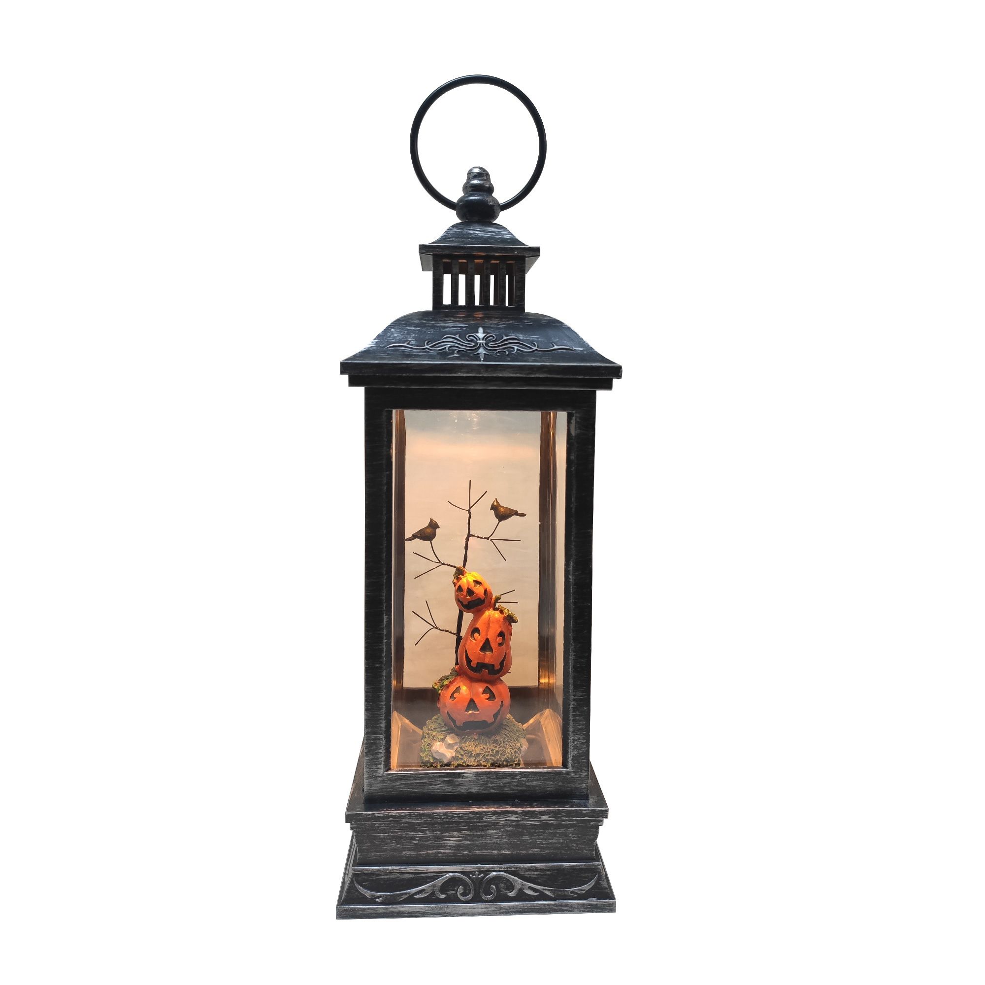 Northlight 11" LED Lighted Halloween Lantern With Stacked Pumpkins BJ