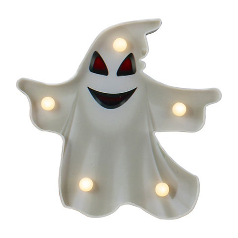 Northlight 7" LED Lighted White Ghost Halloween Marquee Sign