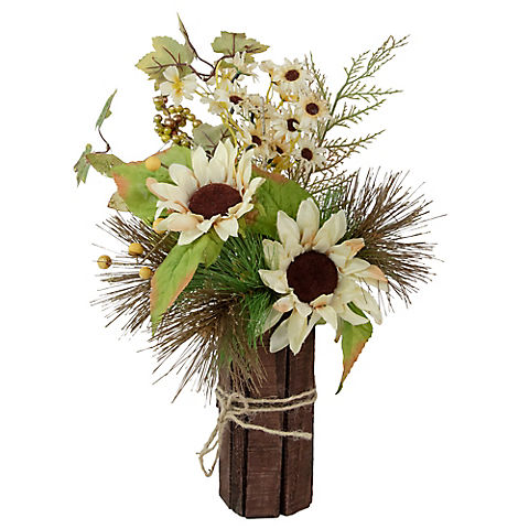 Northlight 16" Sunflowers and Berries Artificial Fall Harvest Floral Decoration
