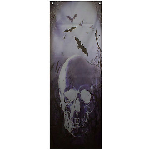 Northlight 70.75" Spooky Blue Skull Graveyard Door Decoration