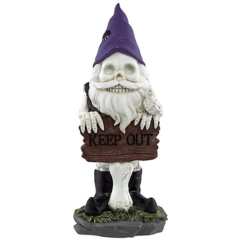 Northlight 11.75" Skeleton Gnome "Keep Out" Halloween Decoration