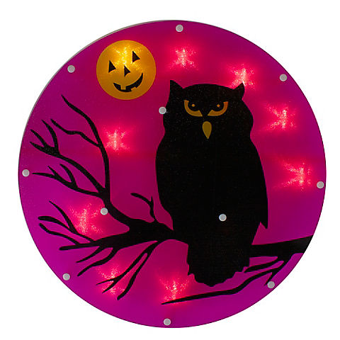 Northlight 13.75" Lighted Owl Halloween Window Decoration