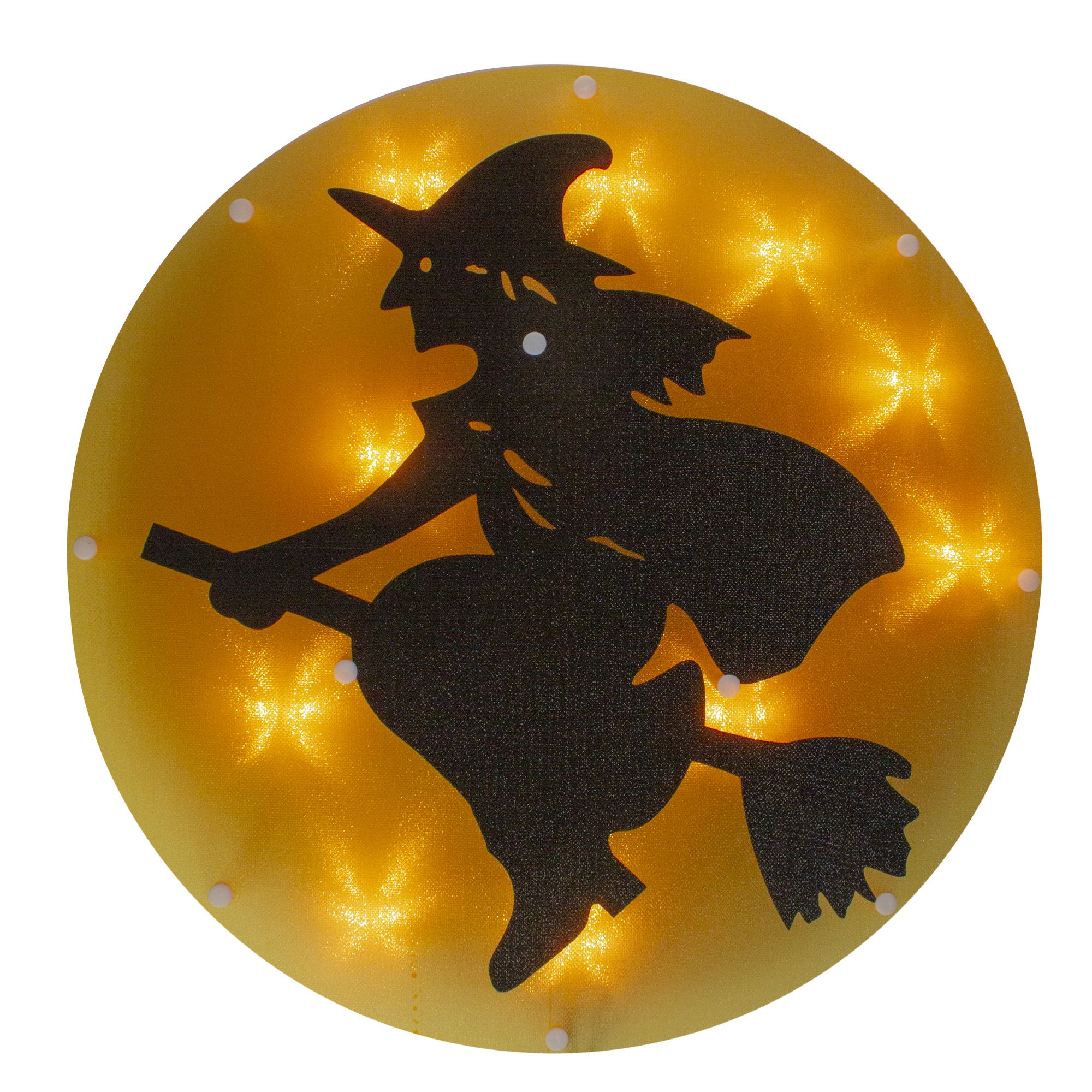 Happy Halloween Decor, Witch, Witch Silhouette Round Wall