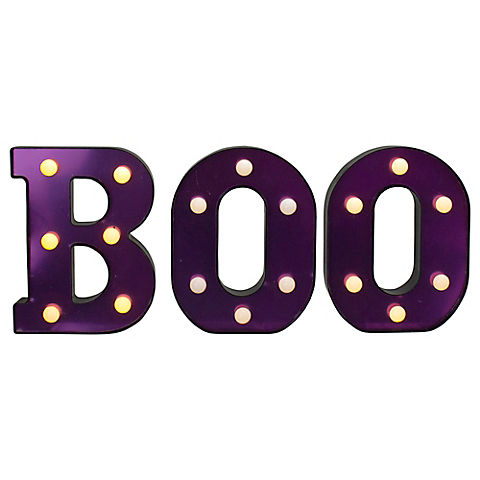 Northlight 6.5" LED Lighted "BOO" Halloween Marquee Sign - Purple