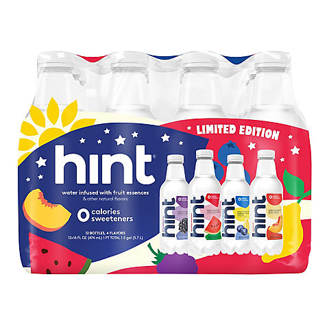 Hint Flavored Water Variety Pack, 12 pk./16 oz.