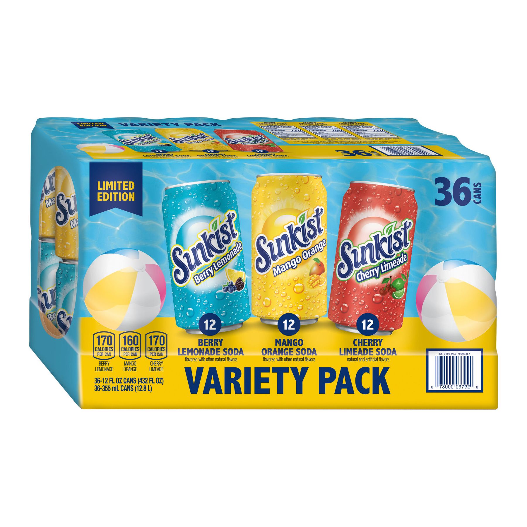 Sunkist Summer Variety Pack Cans, 36 pk./12 fl. oz. | BJ's