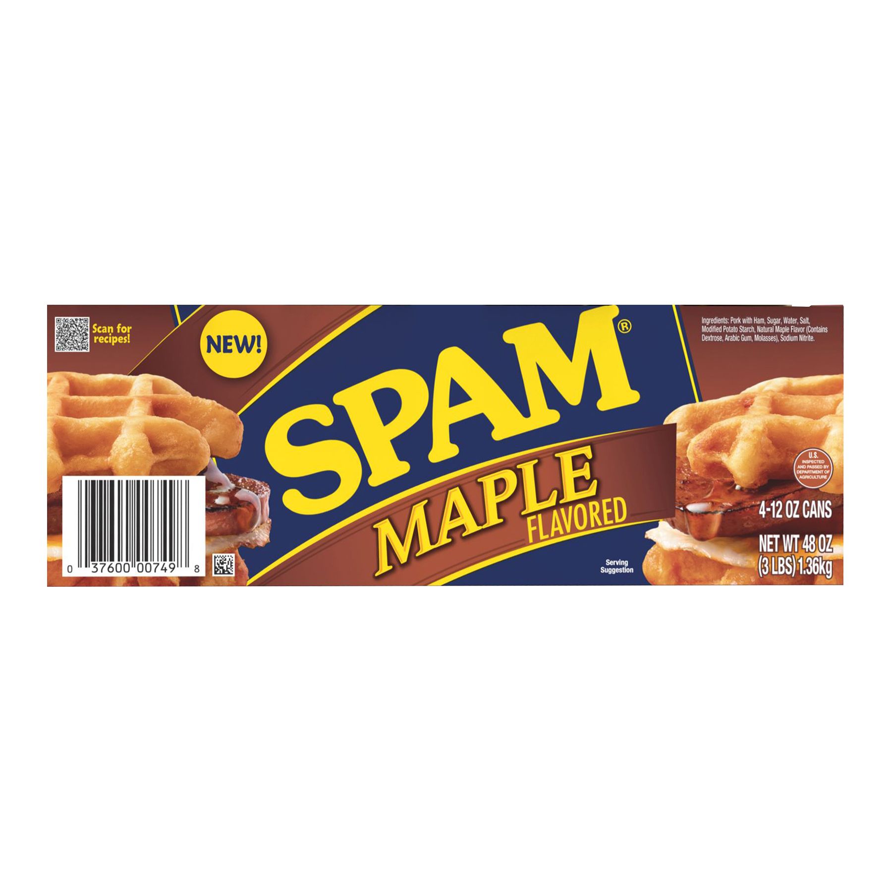 Spam Maple Flavored, Pack of 6, 12 Ounce Cans, Luncheon Meat Can, Hormel  Foods, Spam Musubi, Canned Meat, Fully Cooked Pork with Ham, Bundles,  Variety