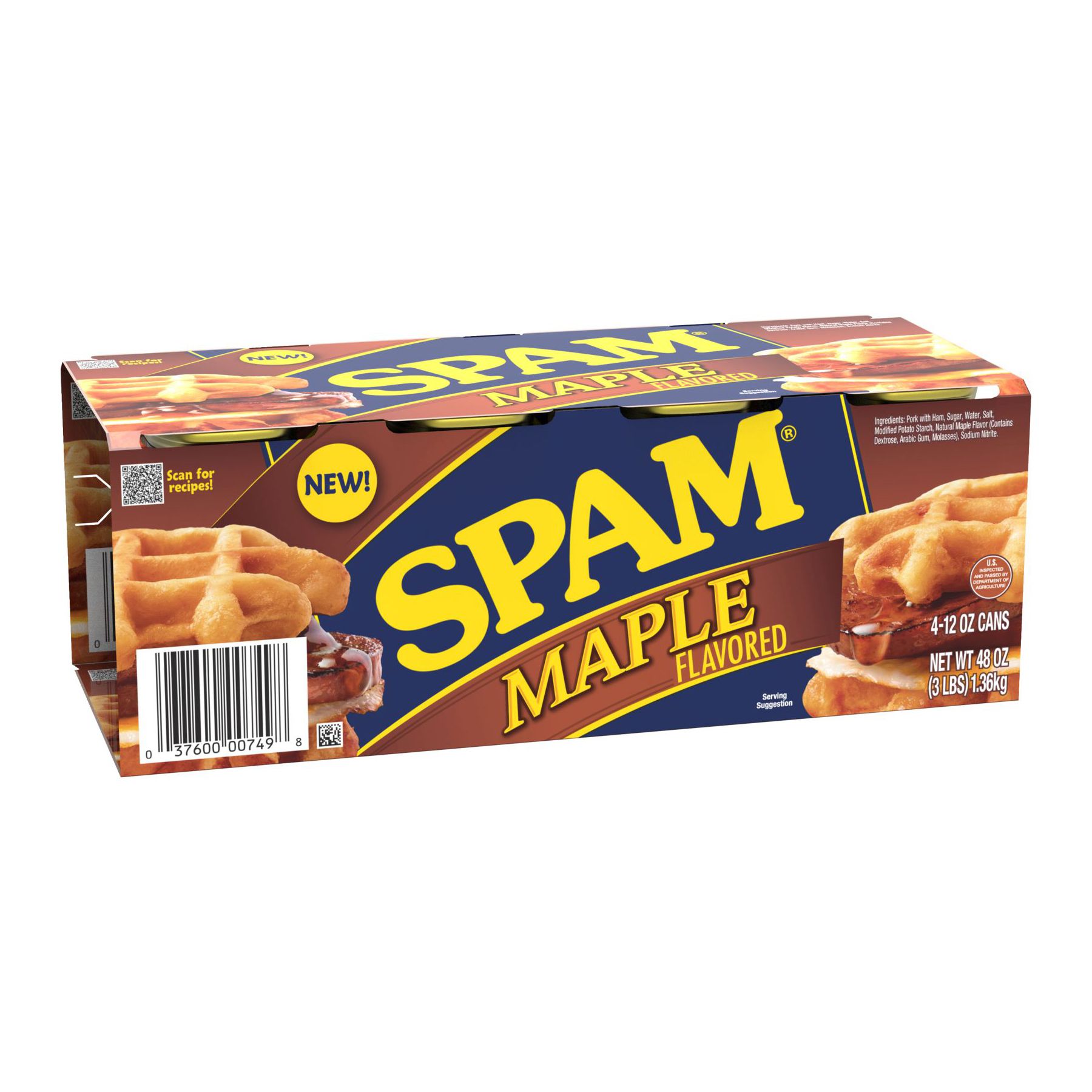 Spam Maple Flavored, Pack of 6, 12 Ounce Cans, Luncheon Meat Can, Hormel  Foods, Spam Musubi, Canned Meat, Fully Cooked Pork with Ham, Bundles,  Variety