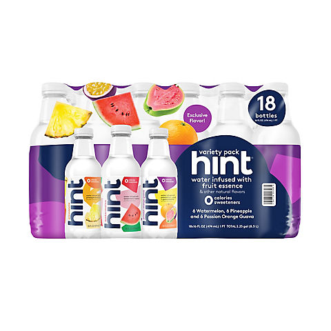 Hint Flavored Water Variety Pack, 18 pk./16 oz.