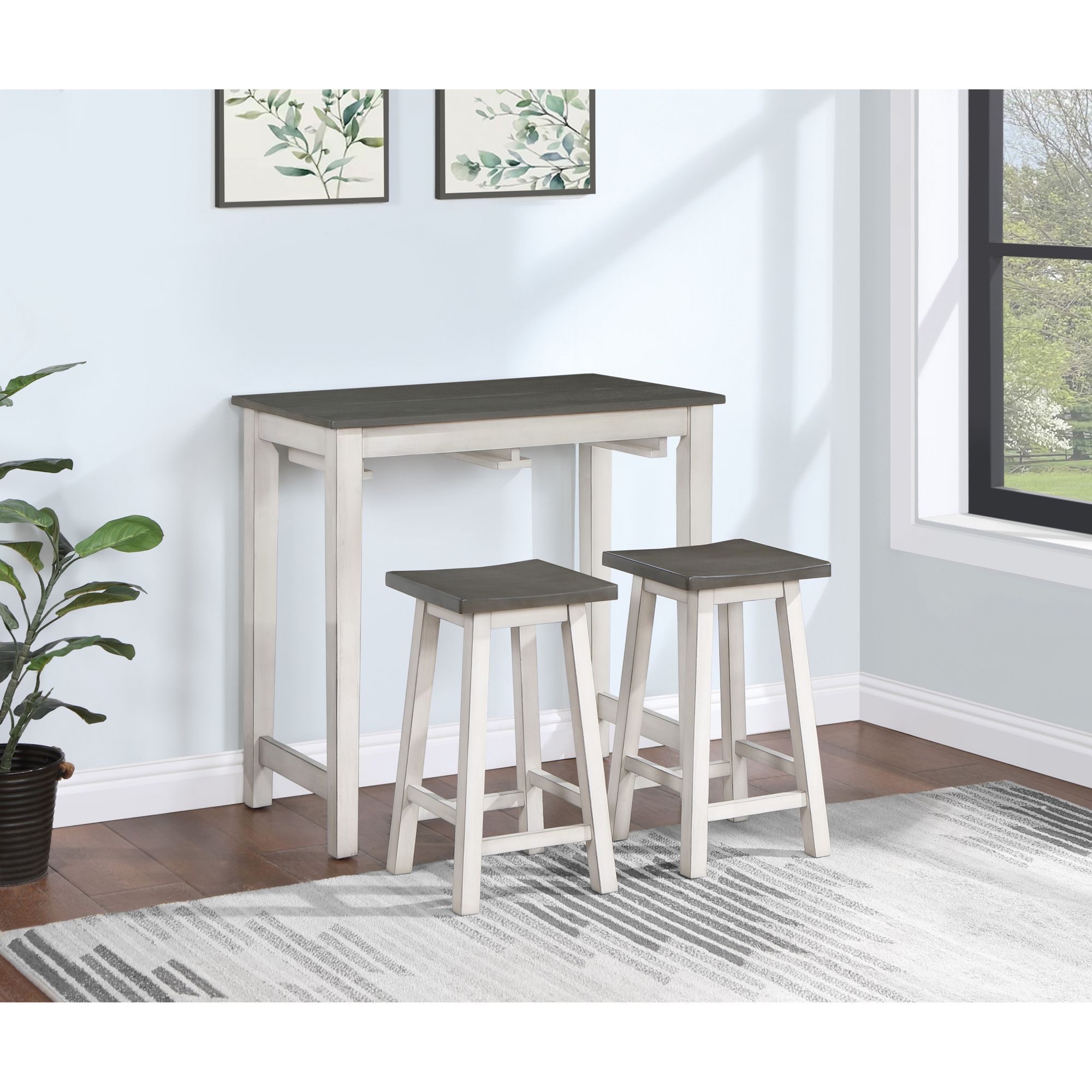 Lily 3 Pc. Kitchen Bar Table Set White BJ s Wholesale Club