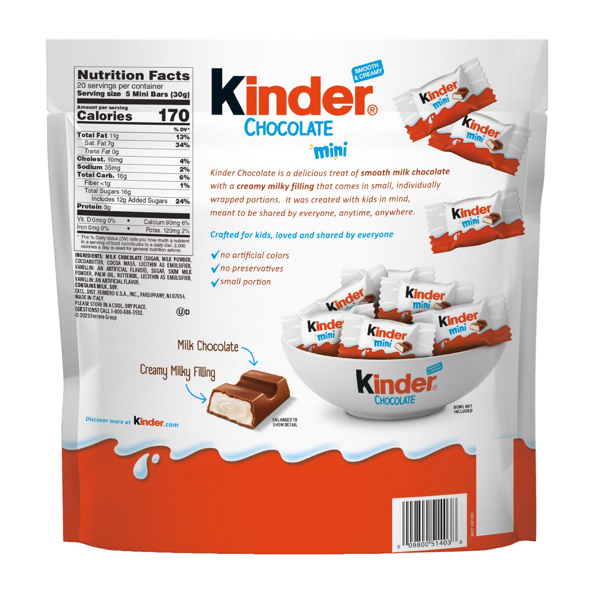 Kinder Chocolate Minis, 100 ct.