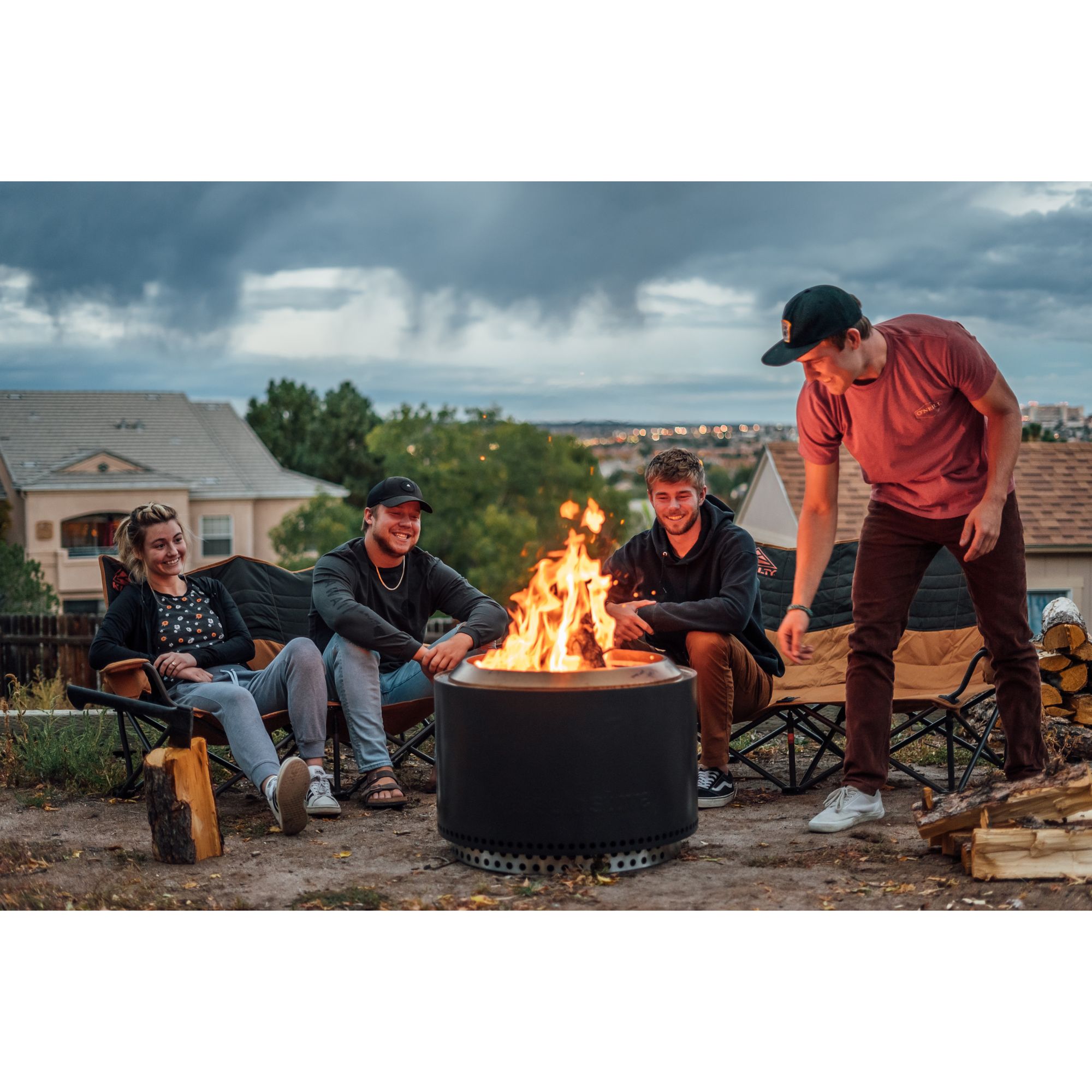 Solo Stove Yukon Fire Pit with Stand 2.0 and Shelter - Ash