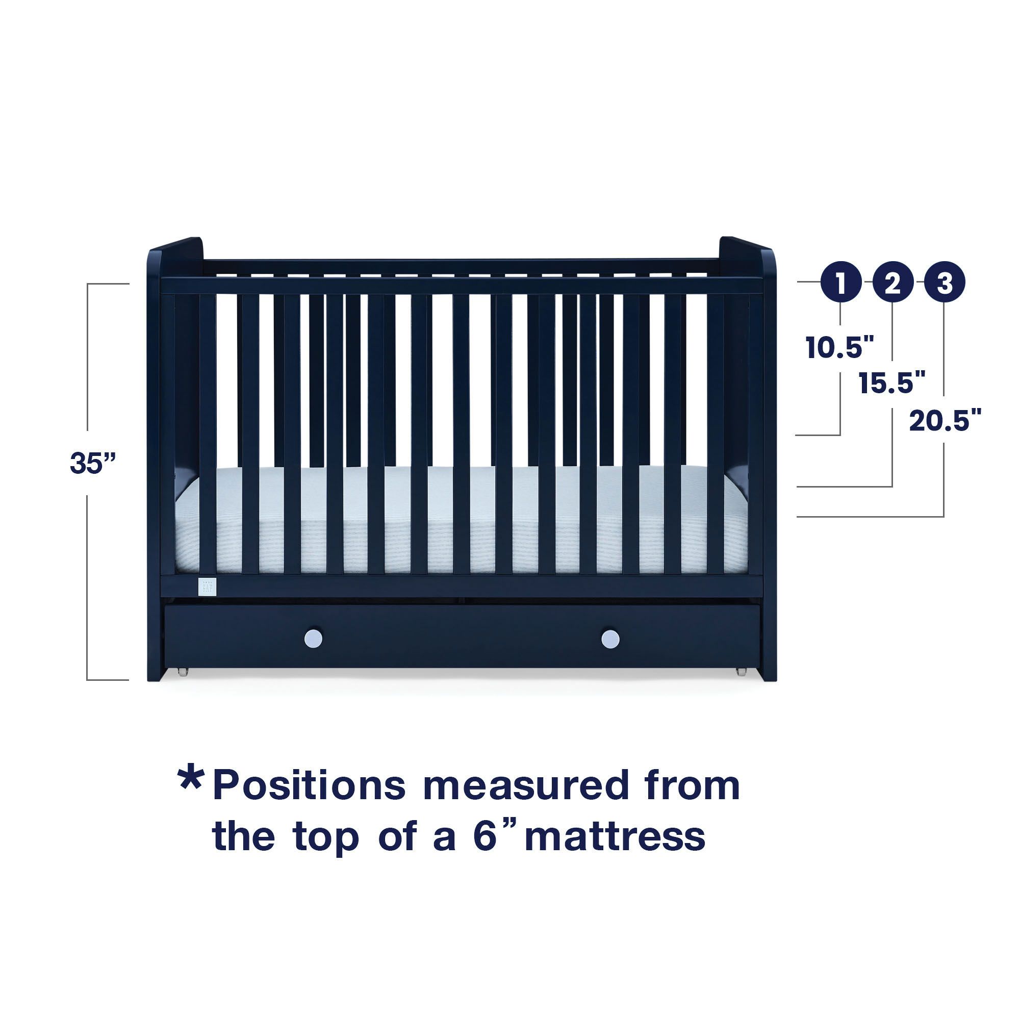 BabyGap by Delta Children Graham 4 in 1 Convertible Crib Blue BJ s Wholesale Club