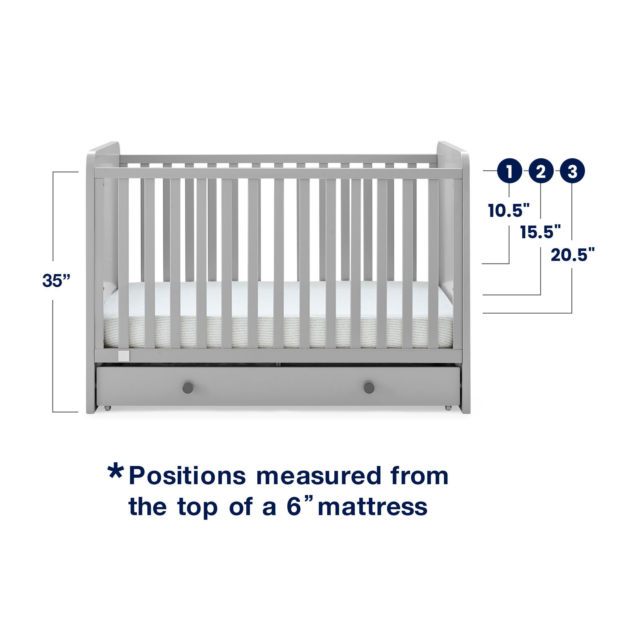 BabyGap by Delta Children Graham 4 in 1 Convertible Crib Grey