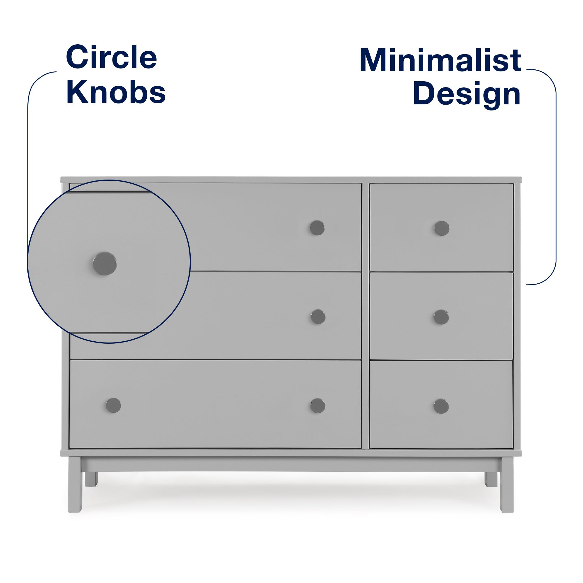 Babygap by Delta Children Legacy 6 Drawer Dresser with Leather Pulls & Interlocking Drawer - Sage/Natural