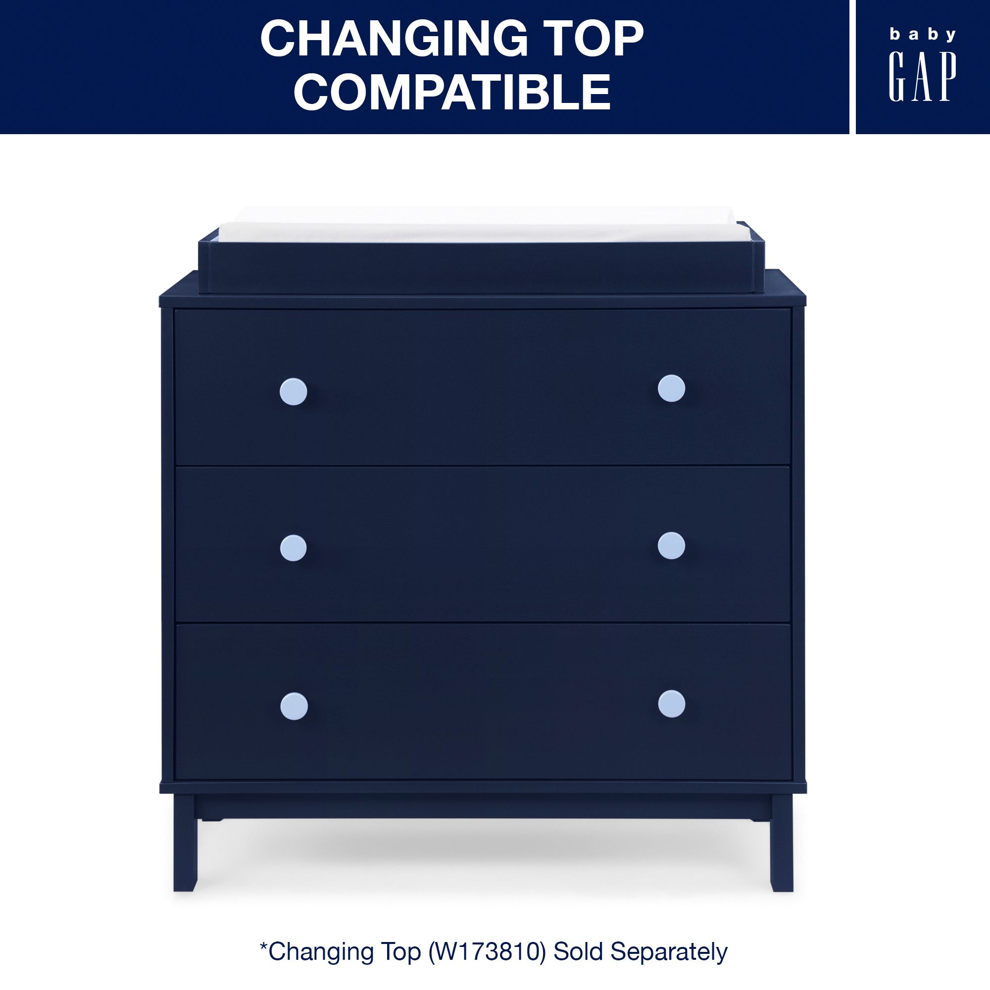 BabyGap by Delta Children Legacy 3 Drawer Dresser, Blue | BJ's