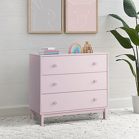BabyGap by Delta Children Legacy 3 Drawer Dresser - Blush Pink/Dark Pink