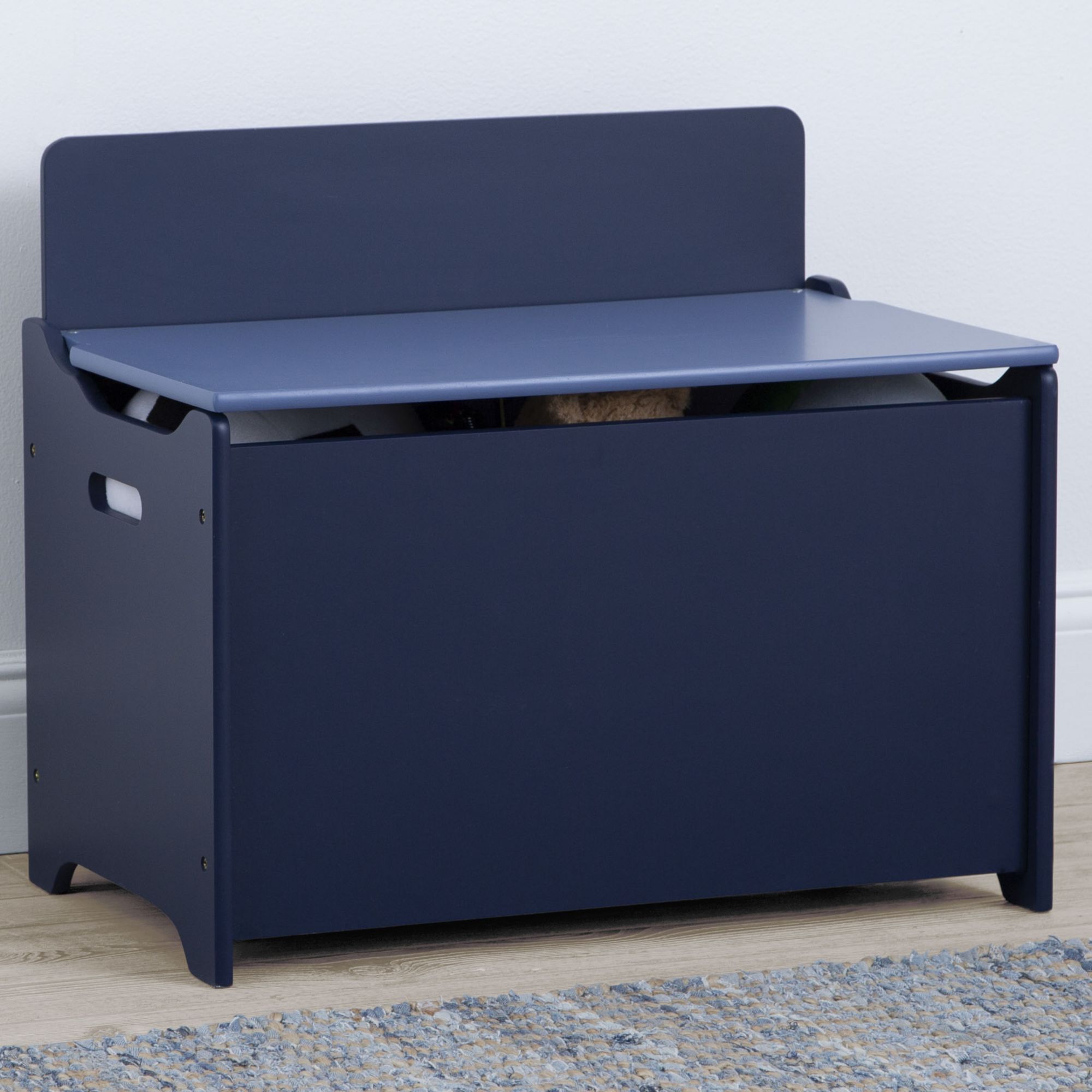 Navy blue toy store chest