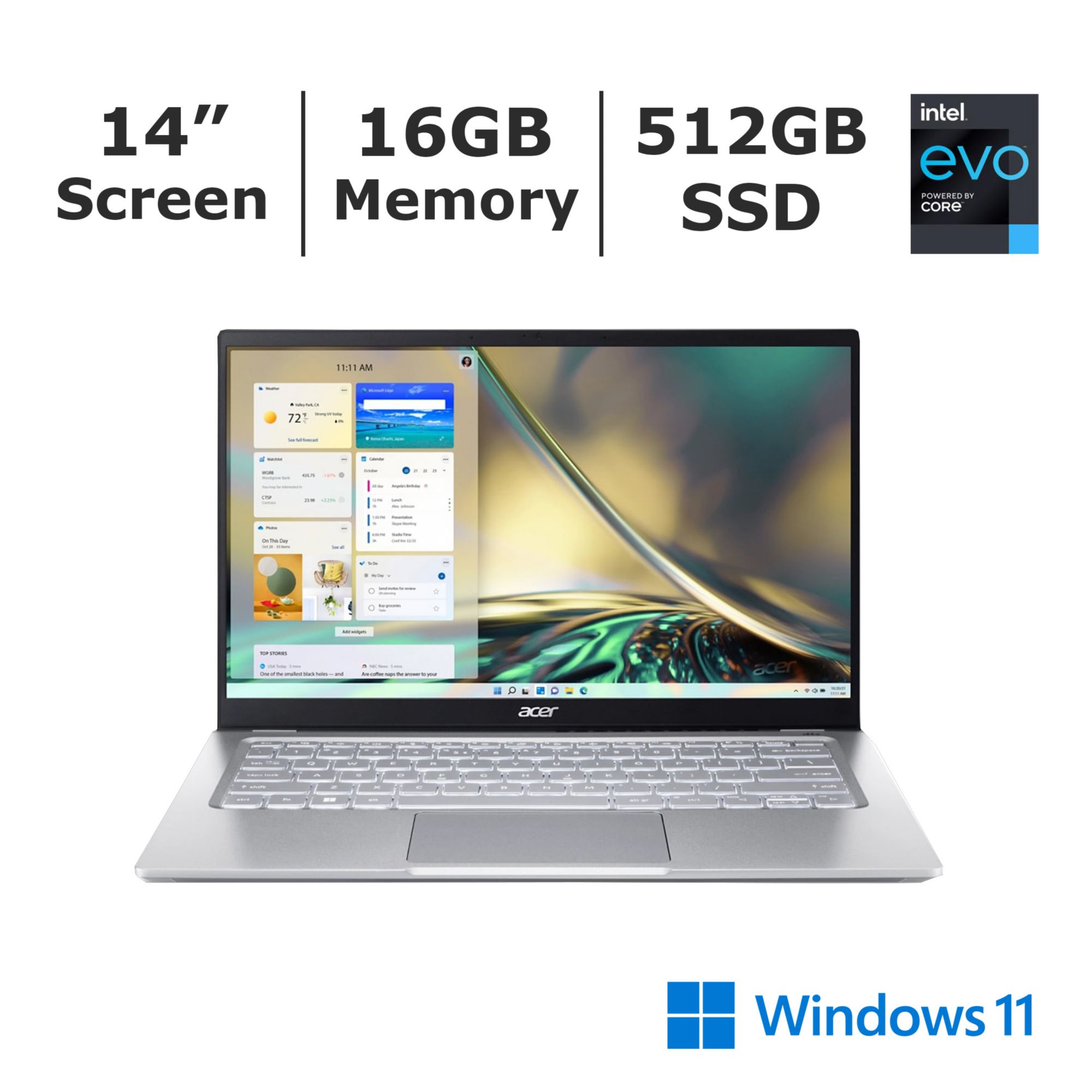 Acer Swift 3 14 Laptop, Intel Evo i5 Processor