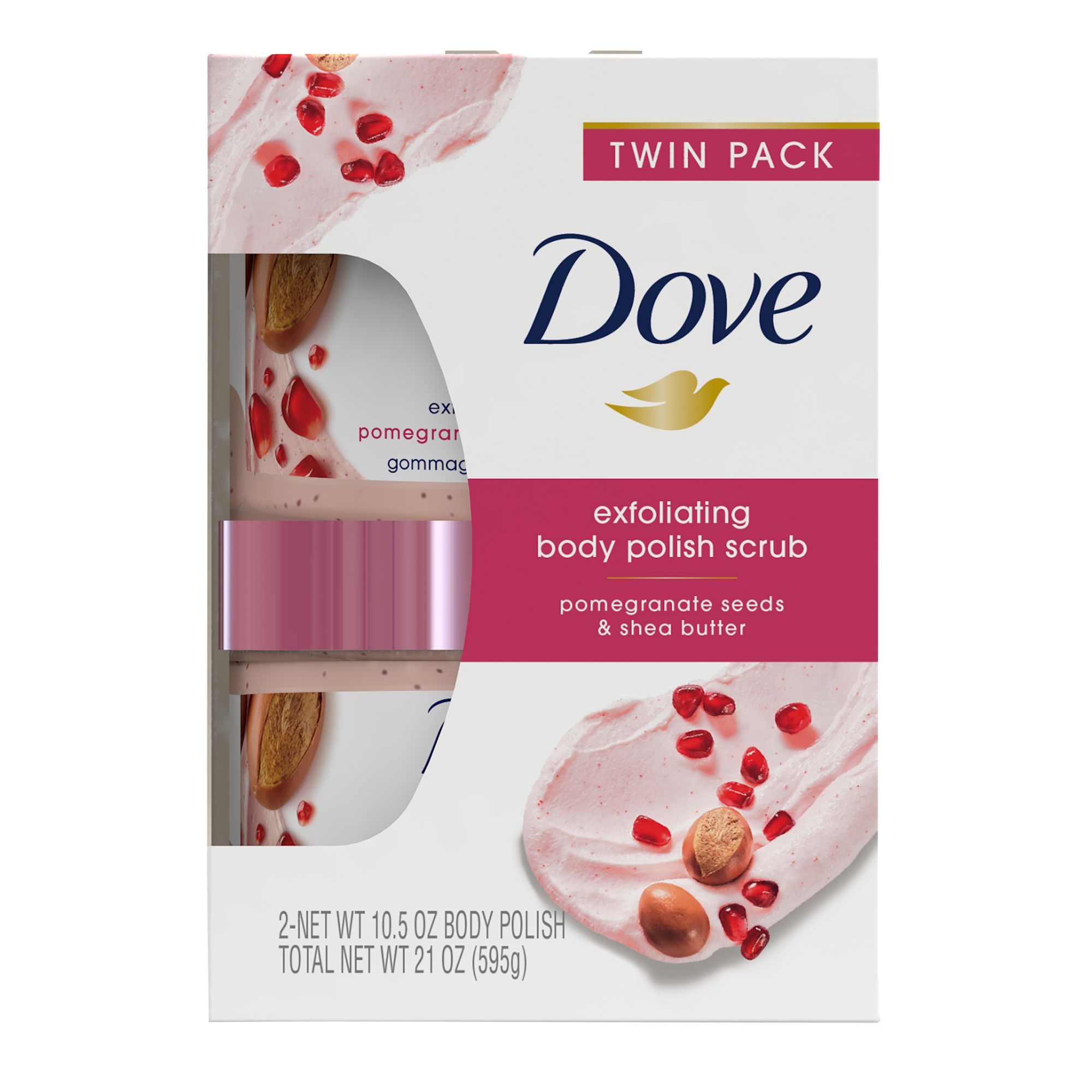 Dove Pomegranate & Shea Butter Body Scrub Exfoliates For Silky, Soft, &  Nourished Skin, 2 pk./10.5 oz.