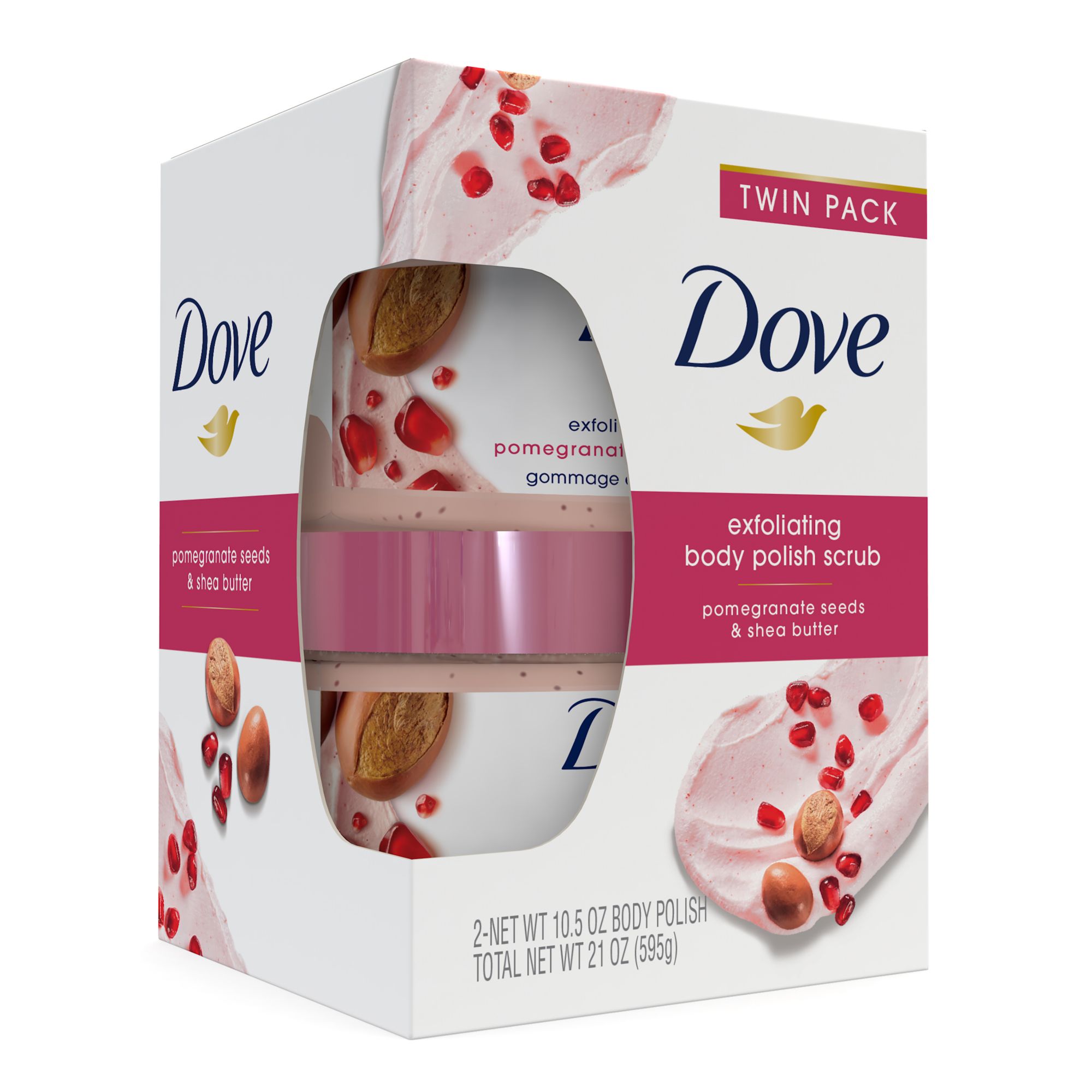 Dove Pomegranate & Shea Butter Body Scrub Exfoliates For Silky