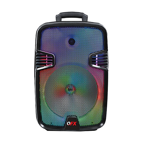 QFX 12" Rechargeable Portable Bluetooth Speaker with Liquid Motion Party Lights & TWS