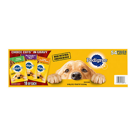Pedigree Pouch Wet Dog Food, 54 ct.